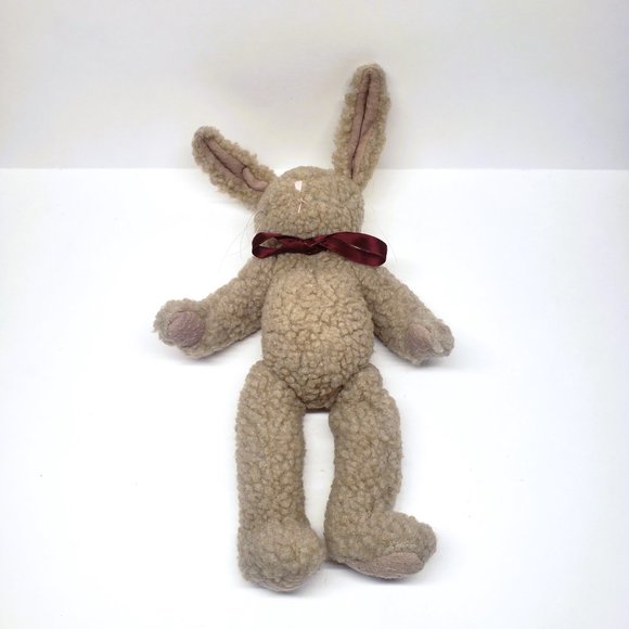 Vintage Boyds Bear Bunny Rabbit Bean Bag Plush Tan Easter Posable Ears 13" - Picture 2 of 10